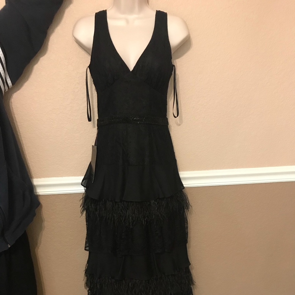 Black feather gown